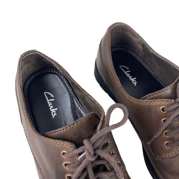 Men’s Clarks Oxfords Shoes Size 10 Brown Leather Upper Lace Up Casual or Dress main image 7